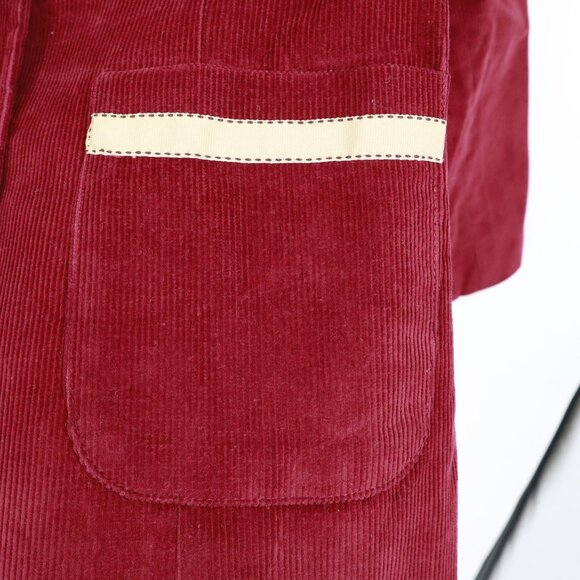 Celeste Corduroy Blazer Womens 13/14 Red Rich Auntie Core Timeless Country Club - Picture 7 of 15